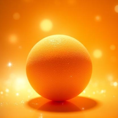 Golden orange bath bomb with sparkling shimmer
