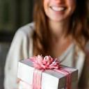Lina holding bath bomb gift box